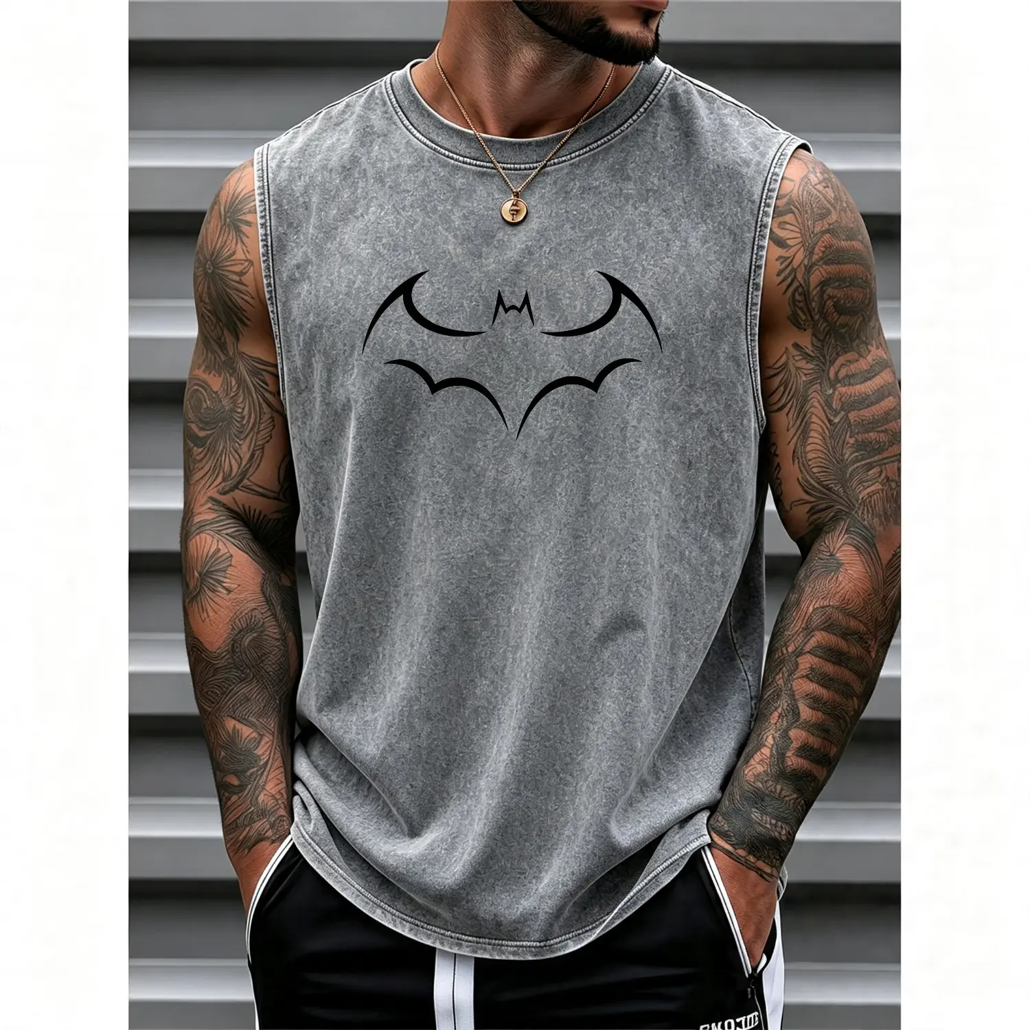 Washed vest-Grey