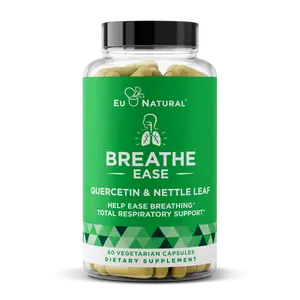 Eu Natural Breathe Ease Quercetin & Nettle Leaf Capsules - 60 Vegetarian Capsules for Total Respiratory, Healthy Breathing & Allergy Support - Clinically Validated Ingredients - 90-Day Satisfaction Guarantee