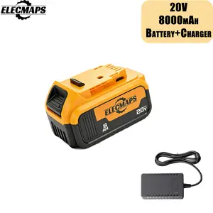 ELECMAPS 8000mAh Lithium Battery Pack, Compatible With 20V Cordless Power Tools, High Capacity, Long-Lasting Performance, Durable Power Tool Accessory
