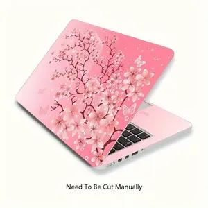 Cherry Blossom Pattern Laptop Sticker, PVC Laptop Sticker, Laptop Protective Sticker, Compatible with HP, Dell, Samsung, Lenovo, ASUS