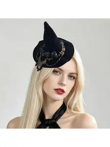 Role-playing wizard hat Halloween party fascinator headpiece vintage costume hair accessory small hat