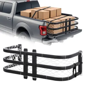 Truck Bed Extender 48 in-61 in Adjustable Length Aluminum Retractable Tailgate Extender with Drill Required Installation,1500/2500/3500/Silverado/Sierra/Nissan Frontier, Upgraded Tailgate Extender