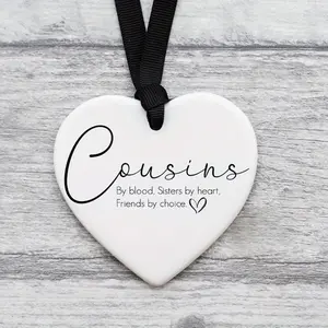 Cousins Gift, Friendship Gift, Heart Ornament, Cousin Birthday Present, Sister Gift Idea, Unique Cousin Quote, Perfect Best Friend Gift, Acrylic Ornament