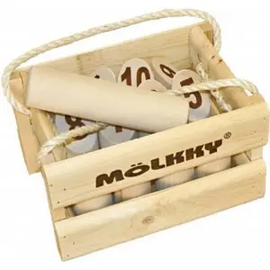 Original - Birch Wood 12 Skittles, 1 Stick - Wooden Throwing Game for Outdoor, Yard, Garden, Picnic, Beach, Leisure, Party - Molkky Game Set for Family, Groups, 2+ Players, 6+ Age