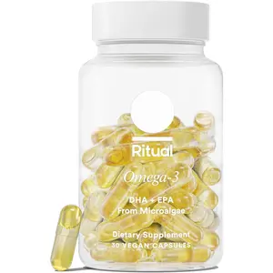 Ritual Vegan Omega 3 Supplement - Science-Backed Dose of DHA and EPA - Bioavailable Omega-3 from Algae Oil - Brain, Heart, and Eye Health Support** - Citrus - 30 Capsules - 30 Servings