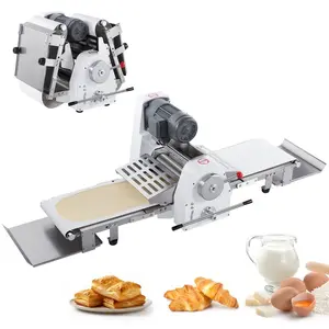 VEVOR Commercial Dough Sheeter Machine, 15.7-Inch Reversible Puff Pastry Sheeter and Fondant Roller, Electric Dough Roller 0-1.4 Adjustable Thickness, Folding Dough Sheeter for Bakeries, Pastries