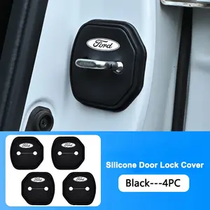 Car Door Lock Cover Protector for Ford Models, Silicone Material, Shock Absorption & Noise Reduction, Durable Design