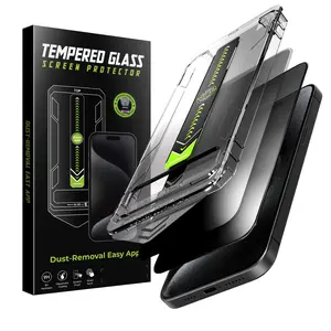 Screen Protector Compatible with iPhone 17 /iPhone 17Pro/iPhone 16 Pro/iPhone 13, Tempered Glass [9H+ Hardness] [Military-Grade Drop Protection] [Sensitive Touch] [Easy Installation Frame] [HD Clear]