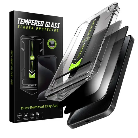 Screen Protector Compatible with iPhone 17 /iPhone 17Pro/iPhone 16 Pro/iPhone 13, Tempered Glass [9H+ Hardness] [Military-Grade Drop Protection] [Sensitive Touch] [Easy Installation Frame] [HD Clear]