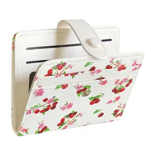Cute Strawberry Cherry  Blueberry Pomeganate Rapsberry Prints Small Wallet with 8 Card Slots & Zipper Coin Pouch for Women