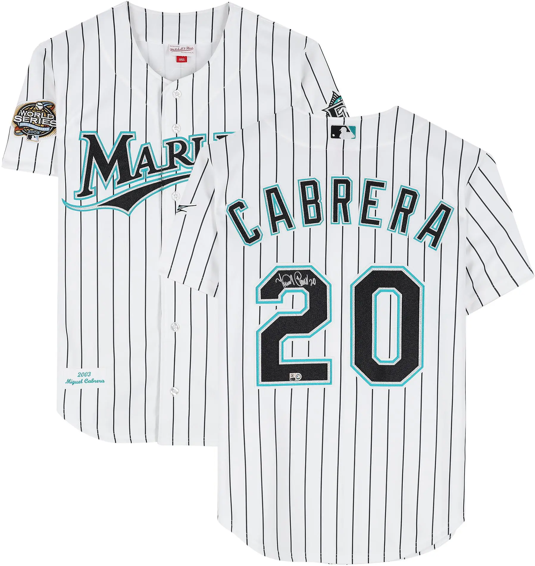 Miguel Cabrera Florida Marlins Autographed White 2003 Mitchell & Ness Authentic Jersey - Fanatics Authentic Certified - MLB Memorabilia