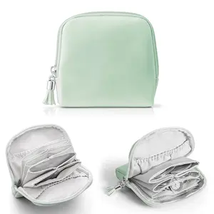 Mint Green Glam Jewelry Storage Bag - Waterproof, Dustproof Home Organizer Accessories Box with Zipper Closure, Inner Compartments for Secure Accessory Organization