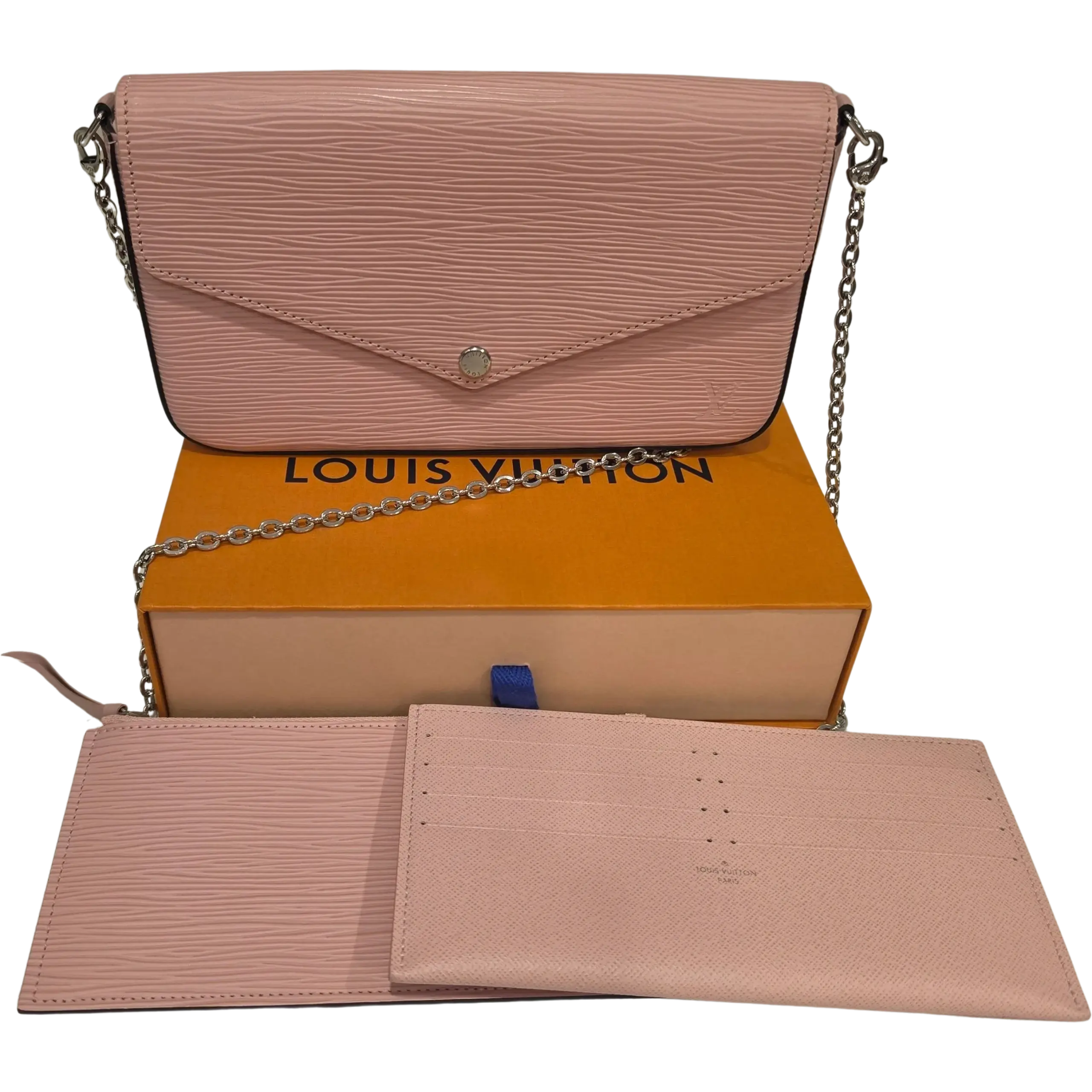 Pre-owned Louis Vuitton Leather Shoulder Bags Epi Pochette Felicie Shoulder Bag Light Pink, L1112