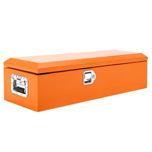Orange Steel Truck Bed Tool Box, Diamond Plate Tool Box with Side Handle and Lock Keys, Storage Toolbox Chest Box Organizer for Pickup, Truck Bed, RV, Trailer,39*13*9.6in
