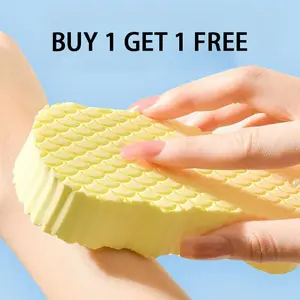 Double-sided Bath Sponge, 2 Counts/set Exfoliating Body Scrubber, Body Dead Skin Remover for Home Bathroom Vacation Dormitory Salon Shower, Lightweight, Multicolor Personal