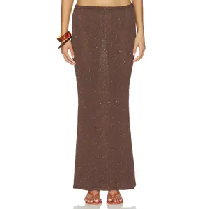ASTA RESORT Carolina Skirt in Dark Chocolate Sequin