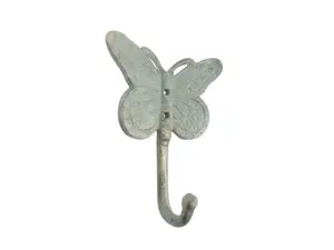 360 stand Antique Decorative Rustic Wall Decor Metal Vintage Bronze Cast Iron Butterfly Hooks, Handcrafted 5x1x4.5in Home Organizer Wall Mount Hanger (Model 9926), Decoration, Decorative Metal