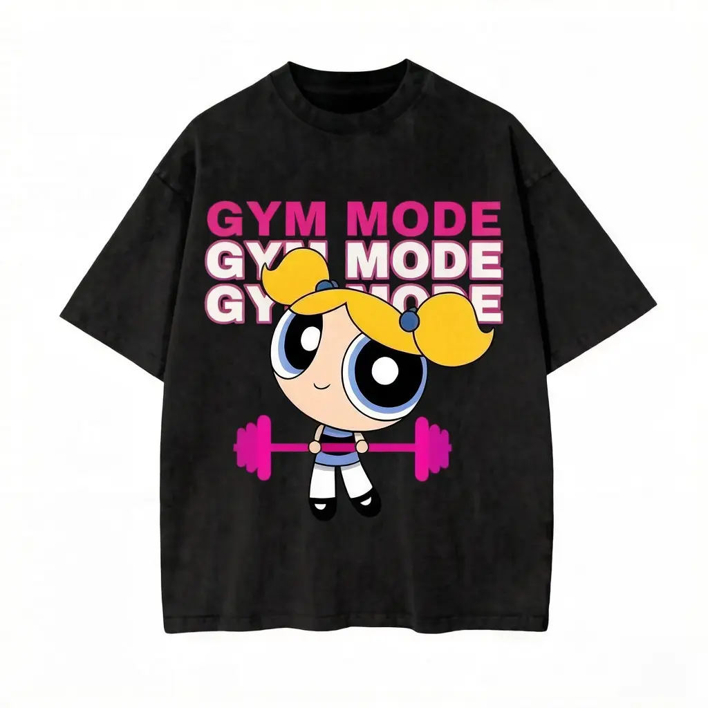 Y2k # Powerpuff Girls Gym Mode T-Shirt, Y2K # Powerpuf Fitness, Workout Shirt, Trending 2025, Weightlifters, Bodybuilding Shirt, Pump Cover Gym Tee for Men Women, Youth & Adult
