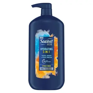 Suave Men 3 in 1 Mens Body Wash, Hair, Face and Body Wash, Hydrating, Citrus & Musk, 30 Oz Suave Brands Company LLC