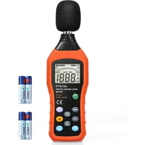 PT6708 Sound Level Meter, Digital Decibel Reader Measurement, Range 30-130 dB, Accuracy 1.5dB Noise Meter with Large LCD Screen Display,  and Slow Selection ( Include)