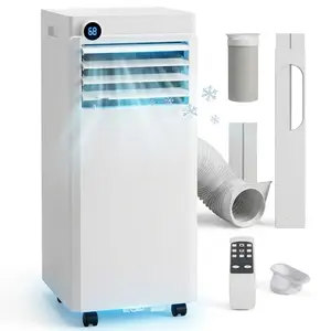 Garvee 4-in-1 Portable Air Conditioner 8000 BTU AC, AC Unit with Dehumidifier and Fan for Rooms up to 350 Sq Ft, Quiet Personal Cooling Fan with Remote Control for Bedroom, White | Remote Control, 24H Timer & Window Kit Included