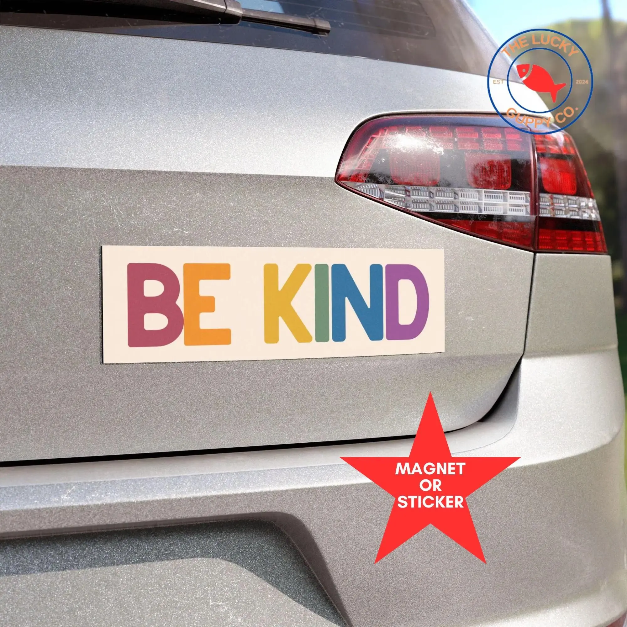 Be Kind Rainbow Car Magnet, Positive Message Bumper Sticker, Kindness Car Magnet, Waterproof Inspirational Car Accessory Gift