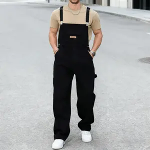 OeyFnbmO Men's Casual Denim Bib Overalls with Pockets - Lightweight All-Season Streetwear & Daily Wear Outfit for Men