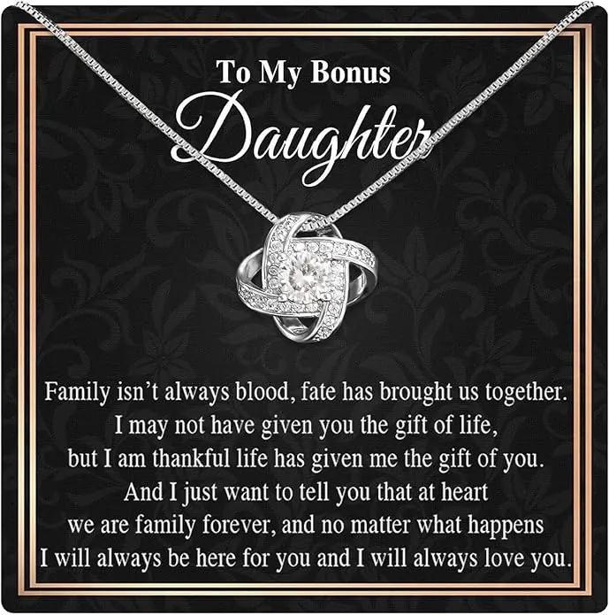 To My Bonus Daughter Gifts from Stepdad or Stepmom Gift for Daughters, Teenagers, Girls, in Her Birthday, Christmas from Her Mom & Dad with Message Cards.