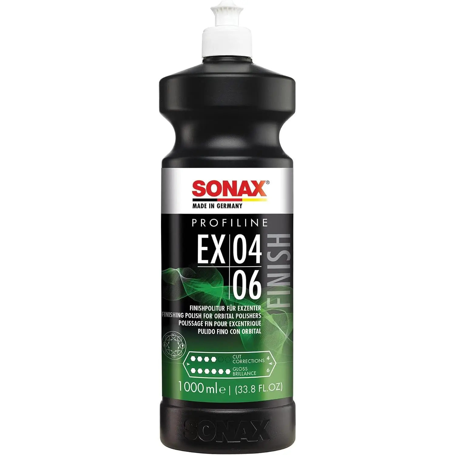 SONAX EX 04-06 Dual Action Polishing Compound | One-Step Medium Cut & High Gloss Finish | Removes Swirls, Water Spots & Oxidation | DA Polisher Safe | Silicone-Free & VOC Compliant | 242300 | 1 Liter