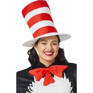 InSpirit Designs The Cat in the Hat Adult Hat and Bow Tie Set | Officially Licensed | Dr. Seuss Accessories | Halloween Outfits