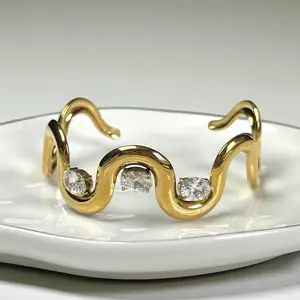 Infinity Twist Zirconia Bangle Bracelet