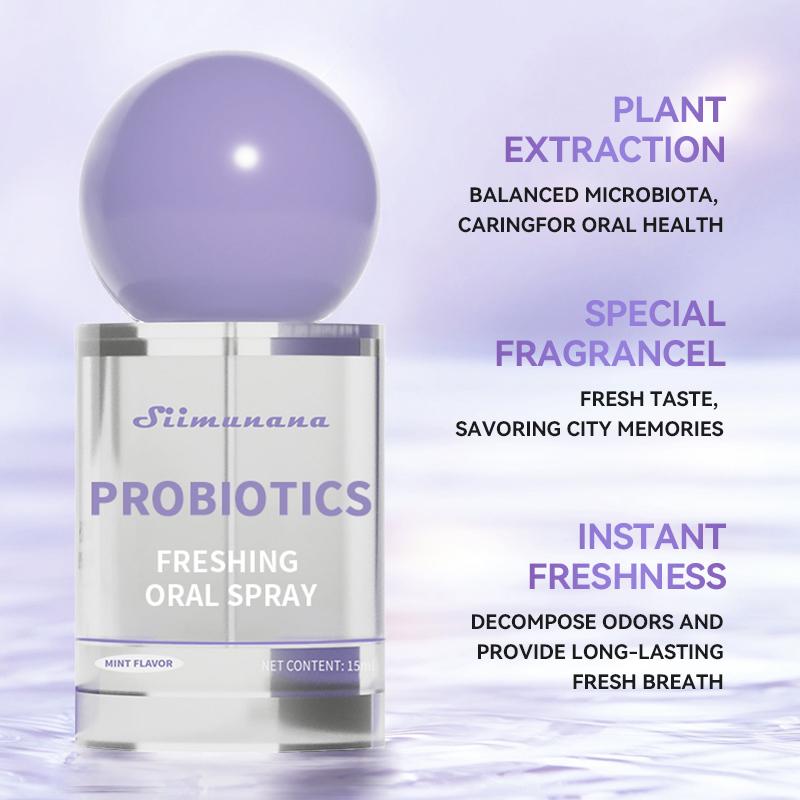 Probiotic Oral Spray for Sensitive Gums & Mouth, Alcohol-Free Gentle Formula, Instant Fresh Breath, Long-Lasting Bad Breath Control, Travel Size Portable Mouth Freshener for Daily Oral Care