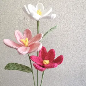 Valentine's day gift+tulip bouquet+crochet flower+crochet bouquet