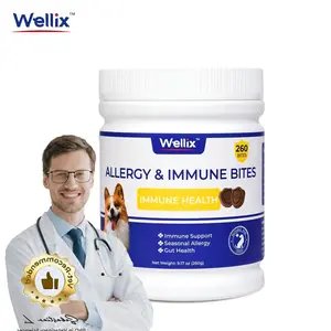 Wellix 260-Count Dog Allergy Relief Chews - Dog Allergy and Itching Skin Relief & Immune Support for Itchy Skin and Itchy Ears, 100% Natural Ingredients