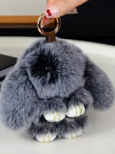 Keychain Adorable Knitted Design Perfect for Car Bag Phone Fuzzy Keychain Ideal Gift for  Birthdays Handmade Cute Bunny Plush