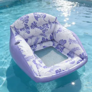 Large Inflatable Water Sofa, Tropical Style Pool Chair with Cup Holder, 3-In-1 Inflatable Pool Toy, Outdoor Use for Parties