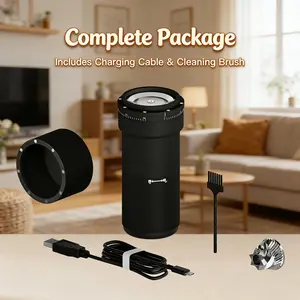 Portable Rechargeable Coffee Grinder, Electric Conical Burr Coffee Bean Grinder with 80 Grind Settings, Stainless Steel Burrs, Espresso Grinder for Home & Travel
