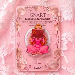 Cute Fairytale Princess MagSafe Phone Grip, Sleeping Princess Acrylic Bookish Phone Holder for Kindle, Once Upon a Time Royal Bookworm Gift for Her