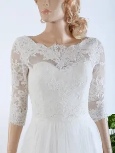 Ivory bridal bolero lace wedding dress topper