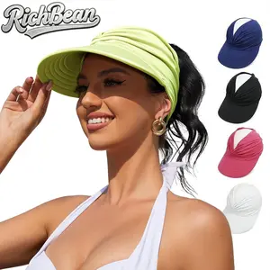 SummerVibes Women's UPF 50+ UV Protection Sun Visor Hat | SunSafeTok That Girl Aesthetic High Ponytail Wide Brim Hat | Birthday Gift for Her Beach Golf Hiking Outdoor Daily Casual Wear
