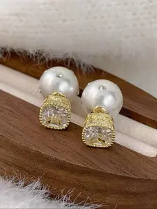 Elegant Faux Pearl Geometric Earrings for Women, Luxurious High-End Style, Perfect for Daily Gatherings, Parties, Holidays, Ear Studs