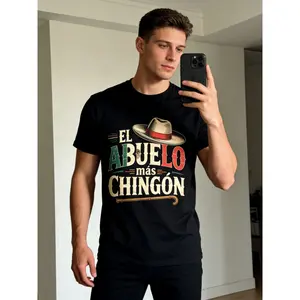 El Abuelo Mas Chingon Funny Best Mexican Dad T-Shirt Graphic Tees Casual Crewneck Shortsleeve Classic