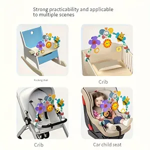 New Crib Bell Music Bell Suitable for Various Scenarios, with Bell Shaft Interactive Educational, Room Decoration and Adjustable Joint Comfort Product (Crib Not Included)