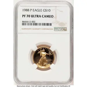 Modern Bullion Coins (1988-P Proof Gold Eagle 1/4 oz Brown Label)