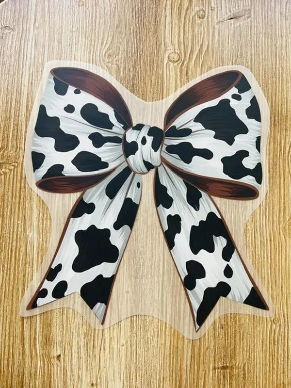 Cow Print Bow Direct Print Film Transfer - High-Quality Print Transfer