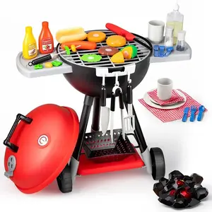 34 piece Kitchen Toy Set Children's Barbecue Toy Set Interactive toy Barbecue Grill Set with sound and light Little Chef Barbecue Barbecue Cooking Kitchen Toys Christmas Birthday Gift for boys and girls ages 3-8