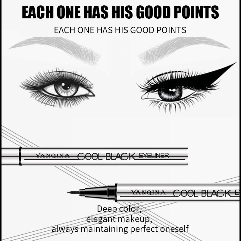 Long-Lasting Vegan Eyeliner Pen - Waterproof, Smudge-Proof & Silky Smooth Creamy Gel for Intense Jet Black Eyes