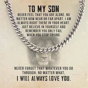 To My Son Necklace with Heartfelt Message – Meaningful Gift from Mom or Dad for Son’s Birthday, Graduation, or Christmas to Show Love and Support