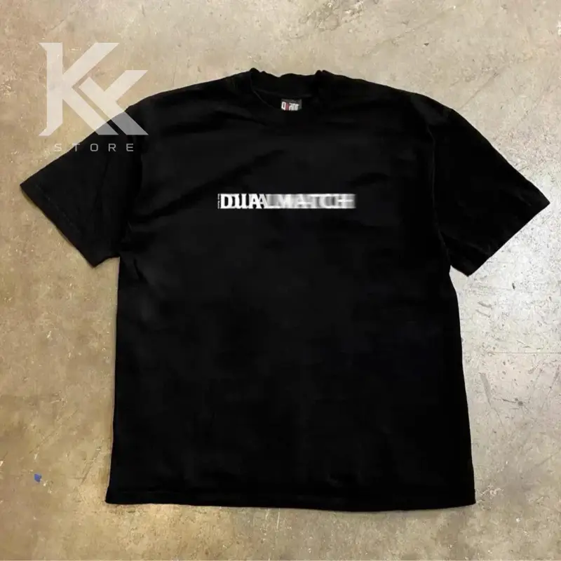 Blurred Letter Graphic T-Shirt | Unisex 100% Cotton Soft Tee | Casual Short Sleeve Shirt for Men & Women | Streetwear Vintage Style Top | SKU qmtxplzrav