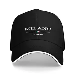 1 "MILANO ITALIA" Bold Letter Hat with Italian Flag, Suitable for Fitness, Running, Baseball (Fashion Accessory), Bold Letter Hats